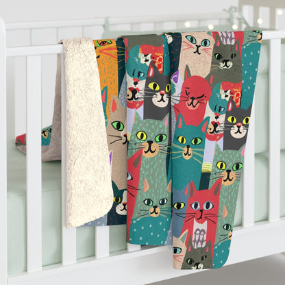 Whisker Wonderland Sherpa Fleece Blanket