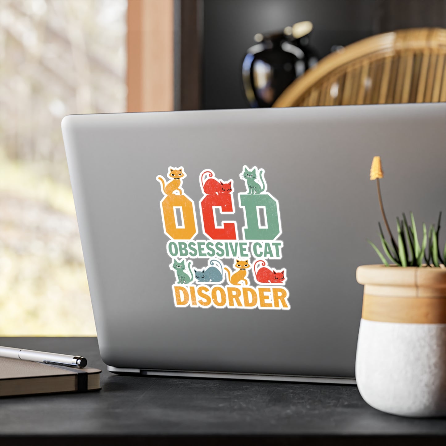OCD Obsessive Cat Disorder Vinyl Decal