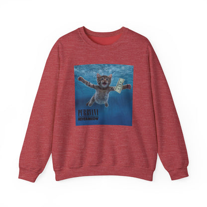 Purrvana Nevermeow Album Cover Crewneck Sweatshirt