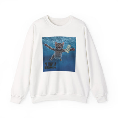 Purrvana Nevermeow Album Cover Crewneck Sweatshirt