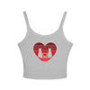 Cat Tail Love Retro Heart Women's Spaghetti Strap Tank Top
