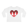 Cat Tail Love Retro Heart Toddler Long Sleeve Tee