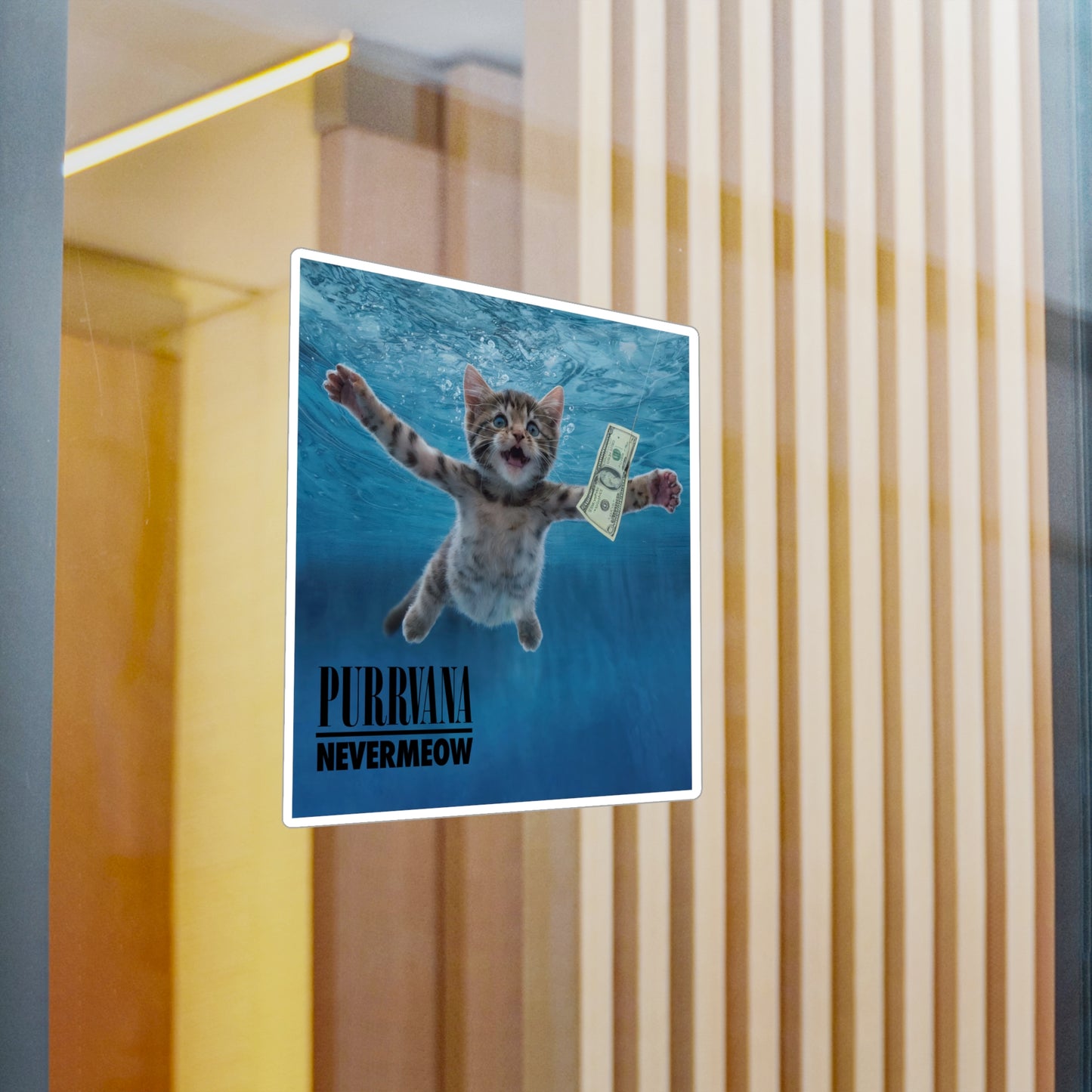 Purrvana Nevermeow Album Cover Vinyl Decal