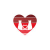 Cat Tail Love Retro Heart Vinyl Decal