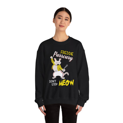 Freddie Purrcury Don’t Stop Meow Crewneck Sweatshirt
