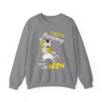 Freddie Purrcury Don’t Stop Meow Crewneck Sweatshirt