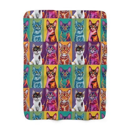 Catty Warhol Sherpa Fleece Blanket