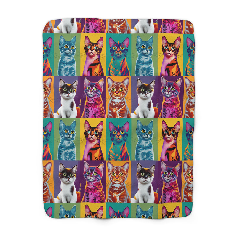 Catty Warhol Sherpa Fleece Blanket