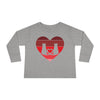Cat Tail Love Retro Heart Toddler Long Sleeve Tee