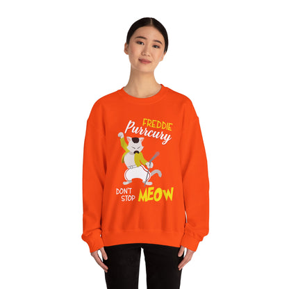 Freddie Purrcury Don’t Stop Meow Crewneck Sweatshirt